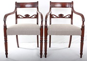 Pair of georgian mahogany armc