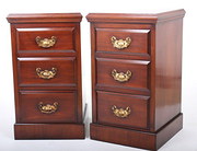 Pair of mahogany bedside chest