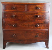 Regency flame mahogany chest o