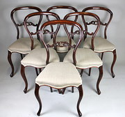 Set of 6 rosewood balloon back