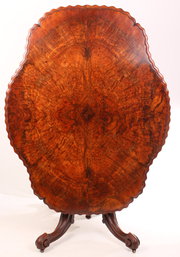 antique furniture shaped burr walnut breakfast Shaped burr walnut breakfast