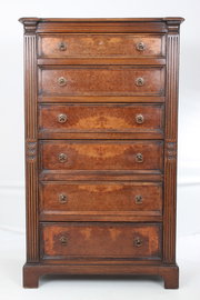 Tall slim pollard oak chest of