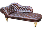 Victorian buttoned leather and