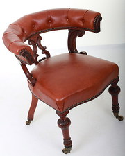 Victorian mahogany leather des