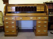 19thC Golden Oak Cylinder top