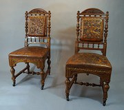 Pair of French 19thc walnut ch