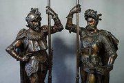 Pair of French speltre warrior