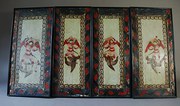 Set of twelve wooden painted p