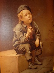 VICTORIAN OILEOGRAPH OF WORKIN