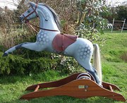 antique toys crandall rare sprung rocking h Crandall Rare Sprung Rocking H