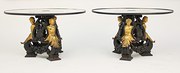 Pair glass top coffee tables