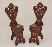 Pair hall chairs