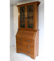 antique furniture a large arts crafts oak burea A Large Arts Crafts Oak Burea