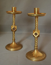 A Pair of Gothic Revival Brass