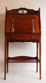 antique furniture an arts crafts walnut bureau An Arts Crafts Walnut Bureau