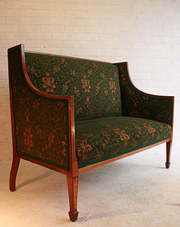 antique furniture an inlaid victorian settee An Inlaid Victorian Settee