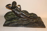 ART DECO BRONZE FIGURE OF A WO