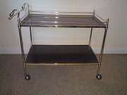 BRASS TWO TIER BAR CART OR TRO