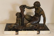 art deco woman and child