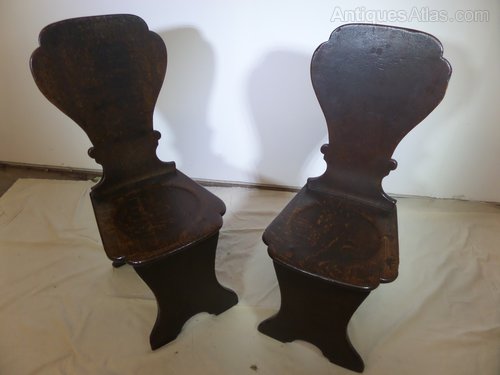 Mike Melody Antiques - Antique Furniture Antique pair of oak hall chairs c1740 Rare - Mike Melody Antiques - Antique Furniture