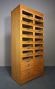 1940s Golden Oak Shirt Cabinet
