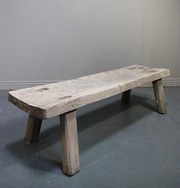 Bleached Antique Oak Pig Bench