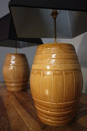Pair of Antique Pottery Barrel