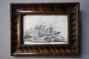 antique art, paintings, pictures regency framed castle Regency Antique Framed Castle