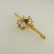 Antique Amethyst Spider Brooch