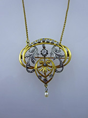 antique jewellery art nouveau diamond and pearl Art Nouveau Diamond and Pearl
