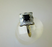 Deco Sapphire and Diamond Ring