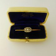 Diamond and Pearl Bar Brooch