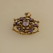 antique jewellery edwardian amethyst pendant 9ct Edwardian Amethyst Pendant 9ct