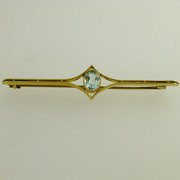 Edwardian Aqua Bar Brooch