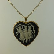 antique jewellery heart shape cameo brooch penda Heart Shape Cameo Brooch Penda