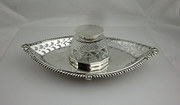 antique silver nice solid silver inkwell bir Nice Solid Silver Inkwell Bir