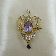 antique jewellery victorian amethyst seed pearl Victorian Amethyst Seed Pearl