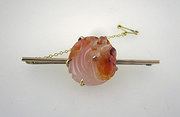Victorian Jade Brooch  9ct