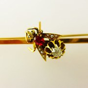 eDwardian Fly Brooch Ruby Diam