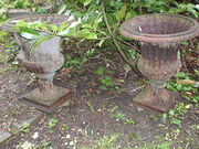 Pair of Victorian Cast Iron Ur