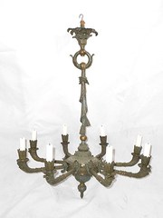 19th C Bronze 8 Branch Chandel