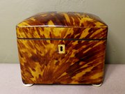 19th C Tortoiseshell Tea Caddy