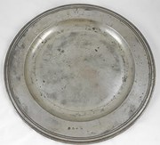 Large Mid 18th C Pewter Charge