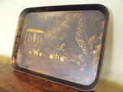 antique furnishings large regency papier mache tra Large Regency Papier Mache Tra