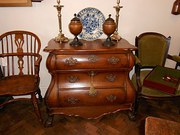 Mid 18th C Oak Bombe Chest of