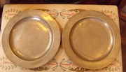 Pair of Large Pewter Plates