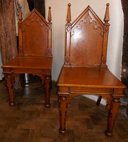 Pair of Mid 19th C Gothic Oak
