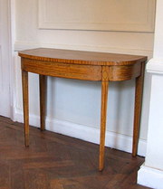 satin wood demi lune table