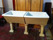 architectural antiques pair good belfast sinks Pair Good Belfast Sinks