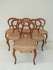 6 Victorian Walnut Balloon Bac